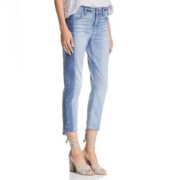 7 For All Mankind Roxanne Shadow Seam Raw Hem Ankle Denim Jeans Sz 26 - Picture 1 of 16